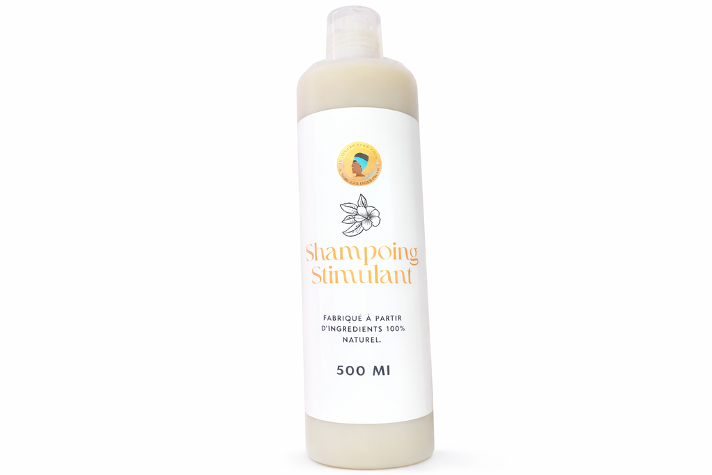 Shampoing stimulant 500 ml – Soin fortifiant et activateur de pousse. C’est un  2 en 1 shampoing et après shampoing