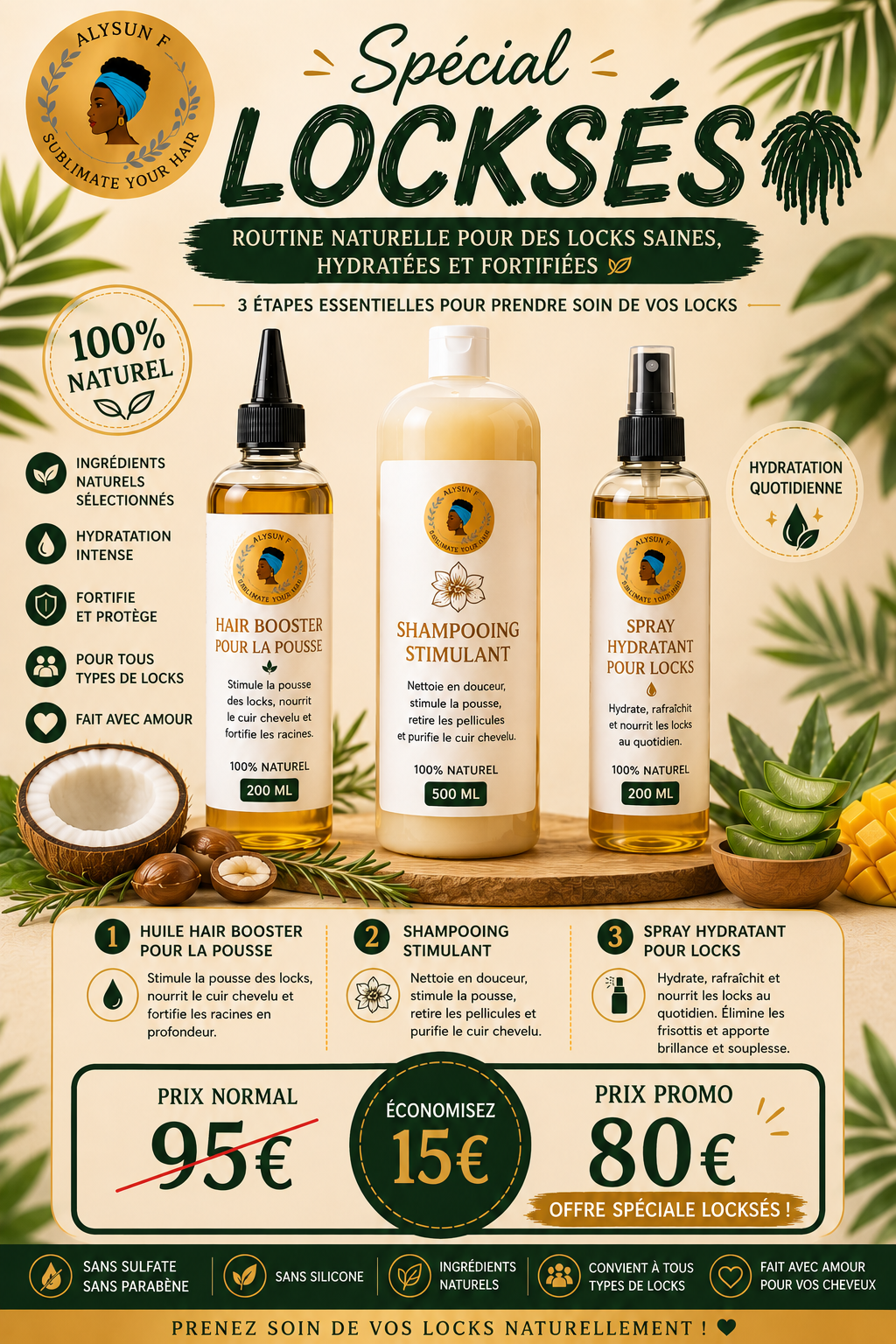 🌿 Routine Spéciale Locks – Soin Naturel Complet